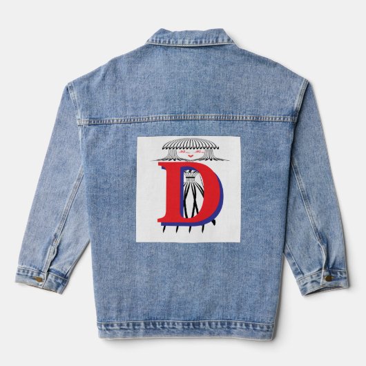 Personaliseer met uw Initiaal Lady Afbeelding Denim Jacket (Achterkant)