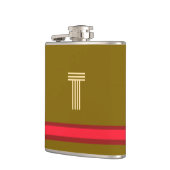 Personaliseer met uw Initiaal Mud + Red Stripe Heupfles (Links)