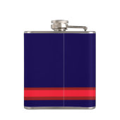 Personaliseer met uw Initiaal Navy + Red Stripe Heupfles (Achterkant)