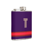 Personaliseer met uw Initiaal Paarse + rode streep Heupfles (Rechts)