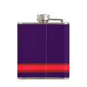 Personaliseer met uw Initiaal Paarse + rode streep Heupfles (Achterkant)