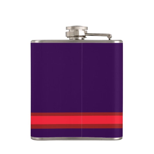 Personaliseer met uw Initiaal Paarse + rode streep Heupfles (Achterkant)