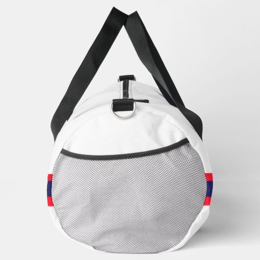 Personaliseer met uw Initiaal Red Stripe White Plunjezak (Rechts)