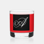Personaliseer met uw Initiaal rood Whisky Glas (Voorkant)