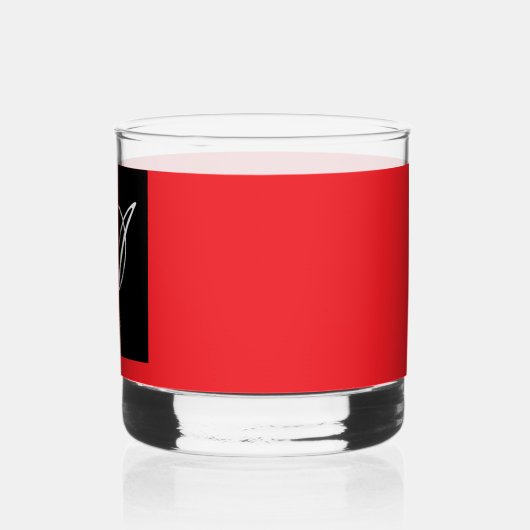 Personaliseer met uw Initiaal rood Whisky Glas (Links)