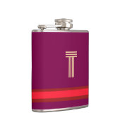 Personaliseer met uw Initiaal Wine + Red Stripe Heupfles (Rechts)