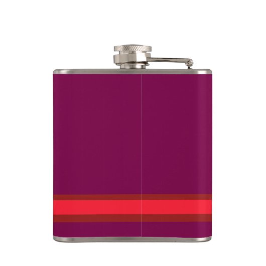 Personaliseer met uw Initiaal Wine + Red Stripe Heupfles (Achterkant)