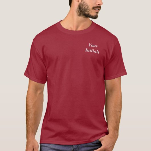 Personaliseer met uw Initialen Maroon T-shirt (Voorkant)