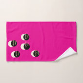 Personaliseer met uw Initialen Offset HT Pink Fun Bad Handdoek (Handdoek)