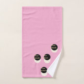 Personaliseer met uw Initialen Offset Pink Fun Bad Handdoek (Handdoek)