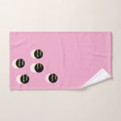 Personaliseer met uw Initialen Offset Pink Fun Bad Handdoek (Handdoek)