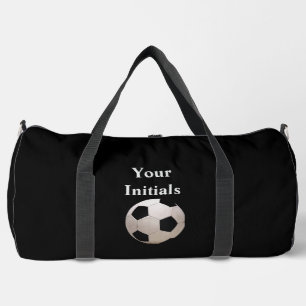 Personaliseer met uw Initialen zwart Voetbal Plunjezak