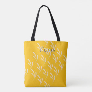 Personaliseer Met Uw Naam Geel Tote Bag