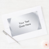 Personaliseer Metallic Silver look Modern Sjabloon Rechthoekige Sticker (Envelop)