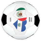 Personaliseer Mexicaanse Salvadoriaanse vlaggenhar Voetbal (Gedraaid)