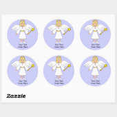Personaliseer mij — Children's Nativity Angel Blon Ronde Sticker (Vel)