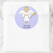 Personaliseer mij — Children's Nativity Angel Blon Ronde Sticker (Tas)