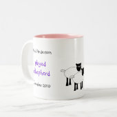 Personaliseer mij - Children's Nativity Shepherd G Tweekleurige Koffiemok (Voorkant links)