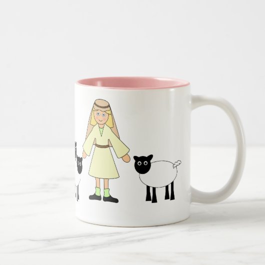 Personaliseer mij - Children's Nativity Shepherd G Tweekleurige Koffiemok (Rechts)