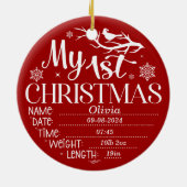 Personaliseer mijn eerste kerst herinnering keramisch ornament (Achterkant)