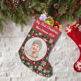 Personaliseer mijn eerste kerstfoto kleine kerstsok