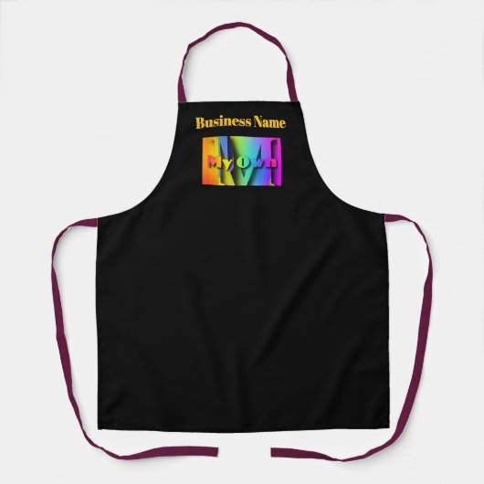 Personaliseer Mijn Eigen Cafe Coffeeshop Zwart Schort (Voorkant)