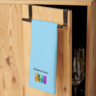 Personaliseer Mijn Eigen Café Koffiezaak Blauw Theedoek
