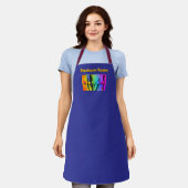 Personaliseer Mijn Eigen Koffiezaak Deep Blue Schort (Gedragen)