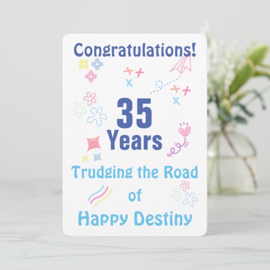 Personaliseer Milestone 12 Step Jubileum Kaart (Staand voorkant)