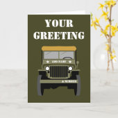 Personaliseer militaire veteraan  landvoertuig kaart (Gele Bloem)