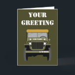 Personaliseer militaire veteraan  landvoertuig kaart<br><div class="desc">legervoertuigen. Bewerk je eigen GROET,  NAAM en NUMMER.</div>