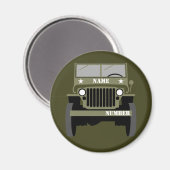 Personaliseer militaire veteraan  landvoertuig magneet (Voorkant / Achterkant)