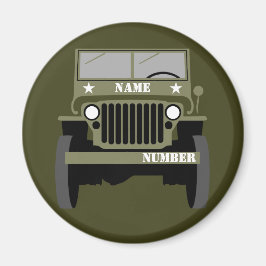 Personaliseer militaire veteraan landvoertuig magneet