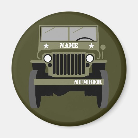 Personaliseer militaire veteraan  landvoertuig magneet (Voorkant)