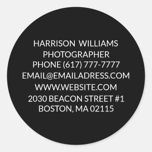 Personaliseer minimalistisch elegant zwart ronde sticker (Voorkant)