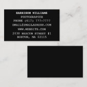 Personaliseer minimalistisch elegant zwart visitekaartje (Voorkant / Achterkant)