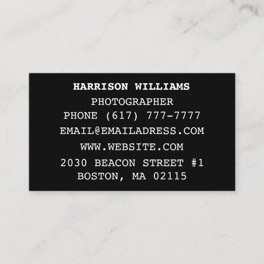 Personaliseer minimalistisch elegant zwart visitekaartje (Voorkant)