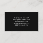 Personaliseer minimalistische elegante Black Visitekaartje (Achterkant)
