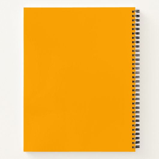 Personaliseer minimalistische Oranje taalkunsten Notitieboek (Achterkant)