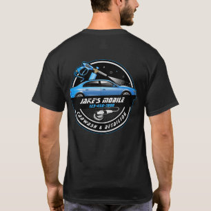 Personaliseer Mobile Car Wash Detailing Blue Busin T-shirt