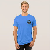 Personaliseer Mobile Car Wash Detailing Blue Busin Tri-Blend Shirt (Voorkant volledig)