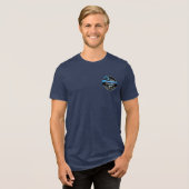 Personaliseer Mobile Car Wash Detailing Blue Busin Tri-Blend Shirt (Voorkant volledig)