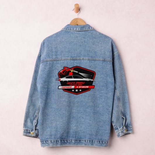 Personaliseer Mobile Car Wash Detailing Business Denim Jacket (Hangar)