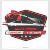 Personaliseer Mobile Car Wash Detailing Business Sticker (Vel)