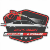 Personaliseer Mobile Car Wash Detailing Business Sticker (Voorkant)