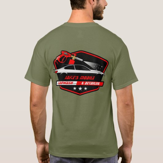 Personaliseer Mobile Car Wash Detailing Business T T-shirt (Achterkant)