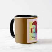 Personaliseer Mocha Brown Glare Fun Mok (Voorkant links)