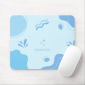 Personaliseer Modern Abstract blauw minimalistisch Muismat (Met muis)