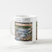 Personaliseer/Modern Brook Schilderen Morgen Koffiemok (Voorkant links)