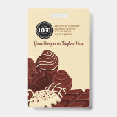 Personaliseer Modern Chocolade Bedrijfsbadge Badge (Achterkant)
